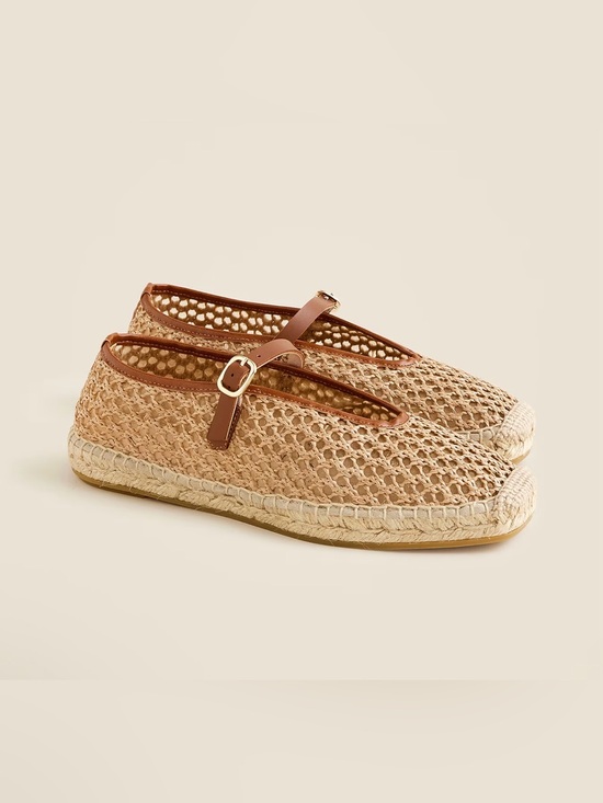 J. Crew Shoes - J.Crew Made-in-Spain woven Mary Jane espadrille flats in faux raffia size 7.5